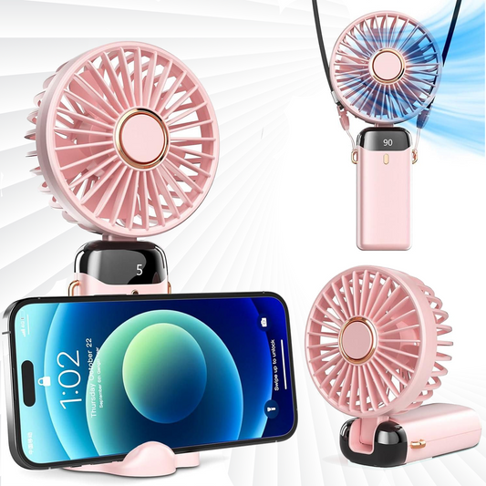 Portable Handheld Fan with LED Display